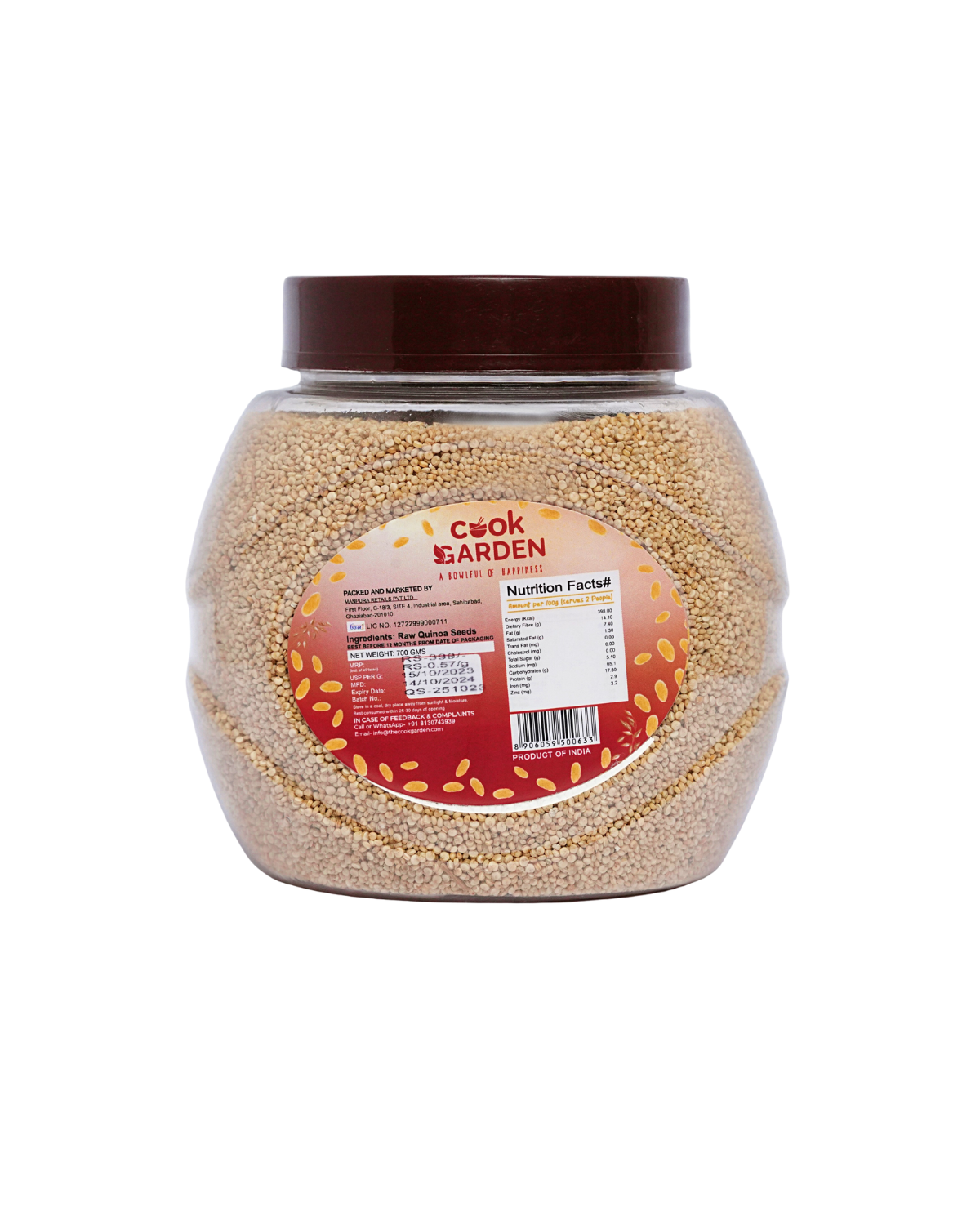 Cook Garden Raw Quinoa Seeds 700gm