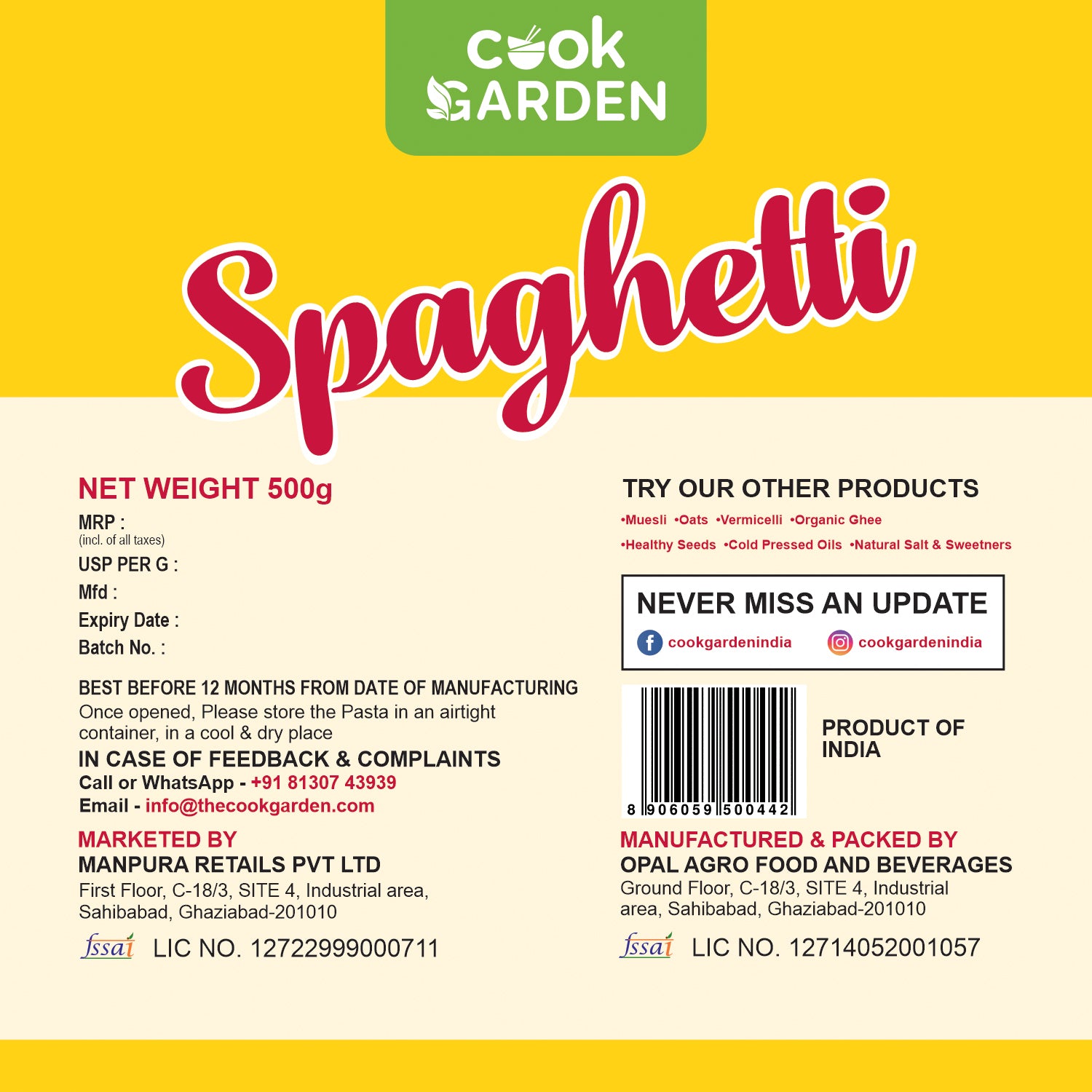 100% Semolina Spaghetti and Fusilli Pasta |High Protein Healthy Diet|Maida & Cholesterol Free, (Pack of 2)