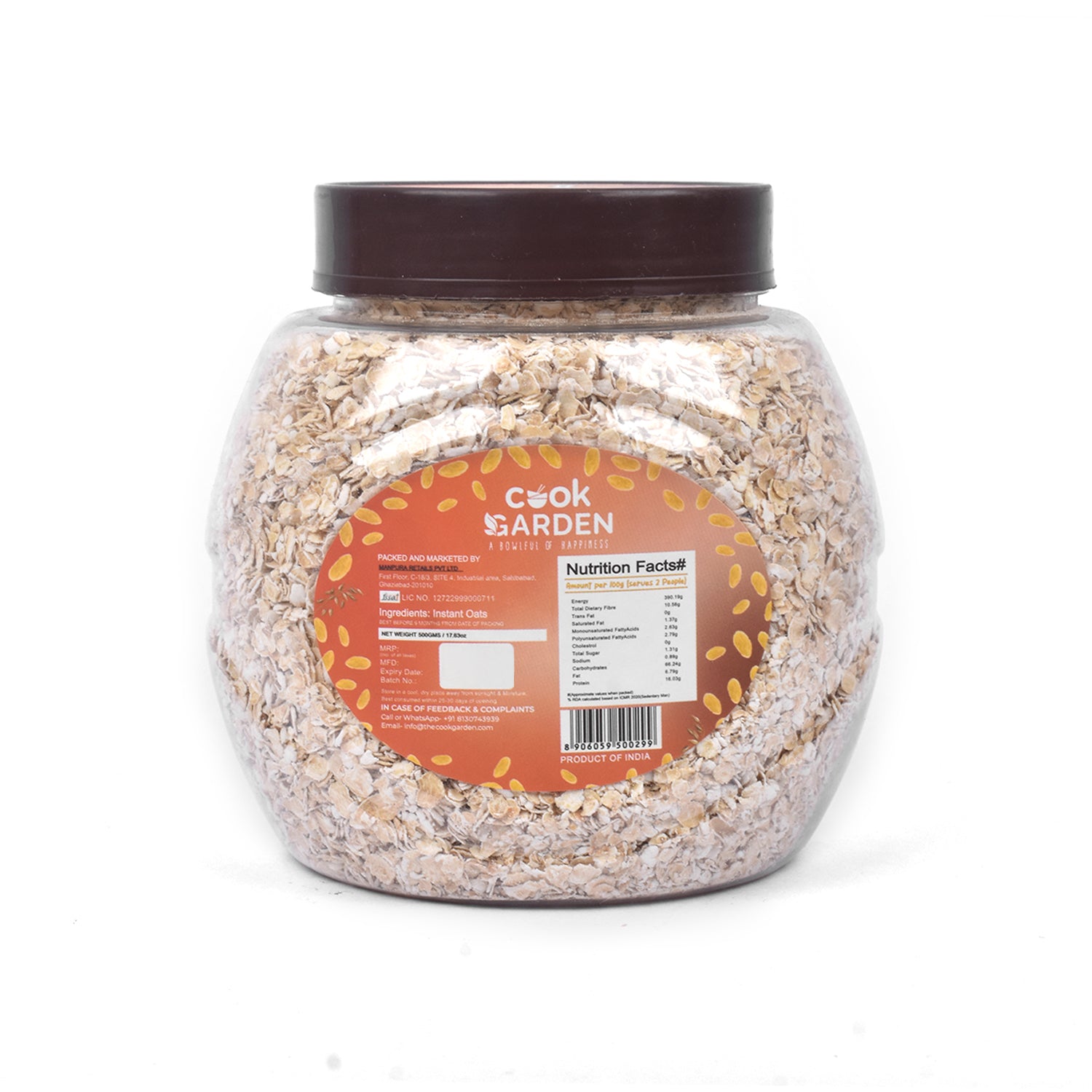 Instant Oats, 100% Wholegrain Breakfast, High Protein and Fibre for Weight Loss
