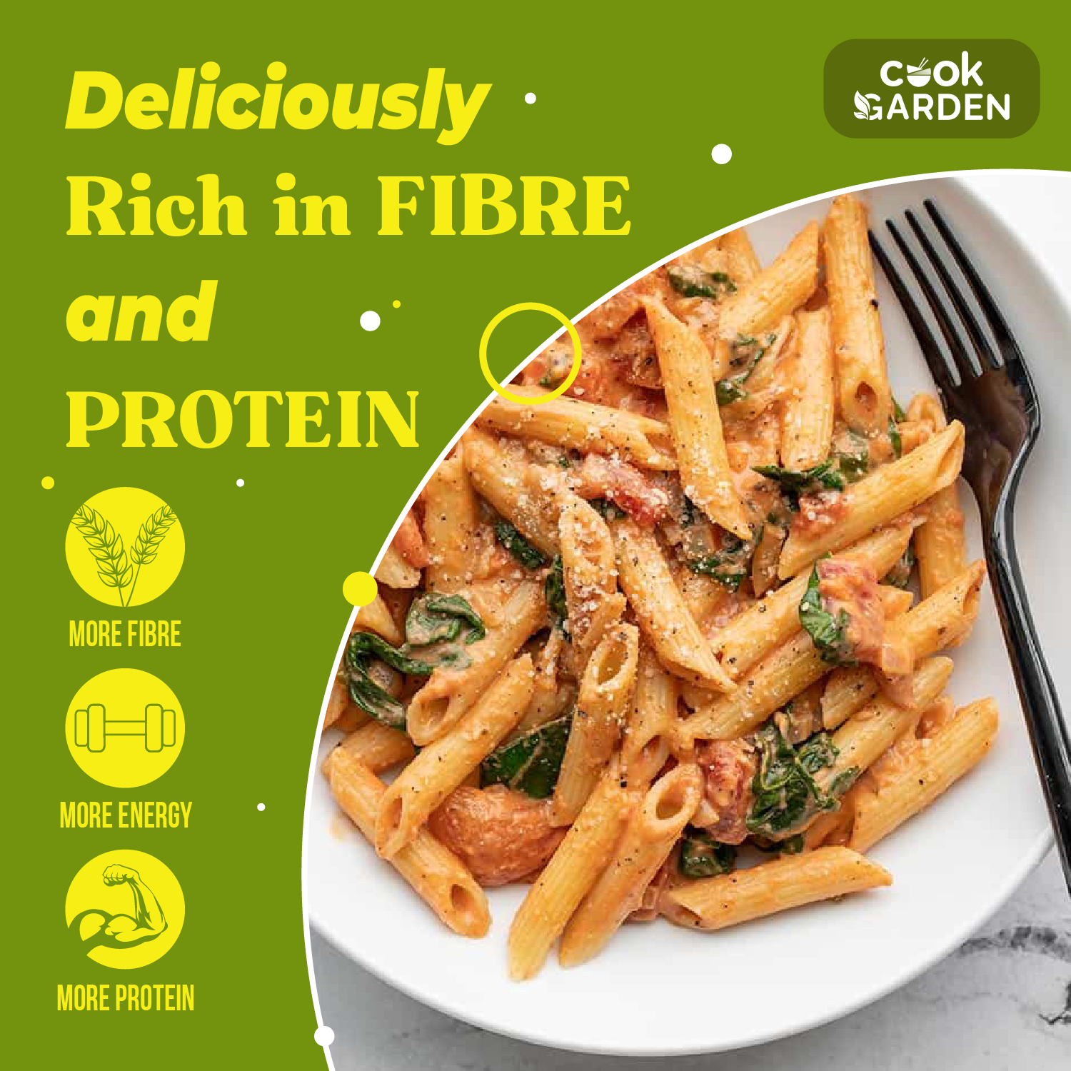 CookGarden FingerMillet & Foxnut Pasta 300g | Vegan | High Protein | Pack of 2