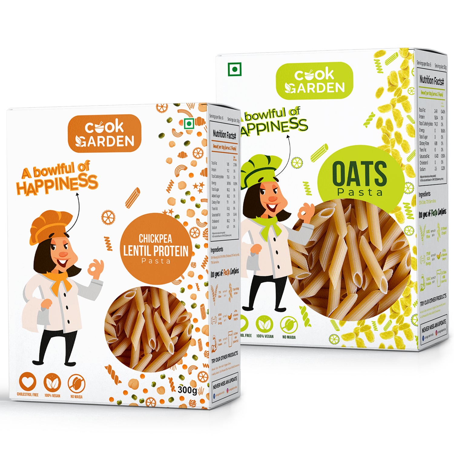 Chickpea lentil & Oats Pasta | Healthy Pasta | Pack Of 2