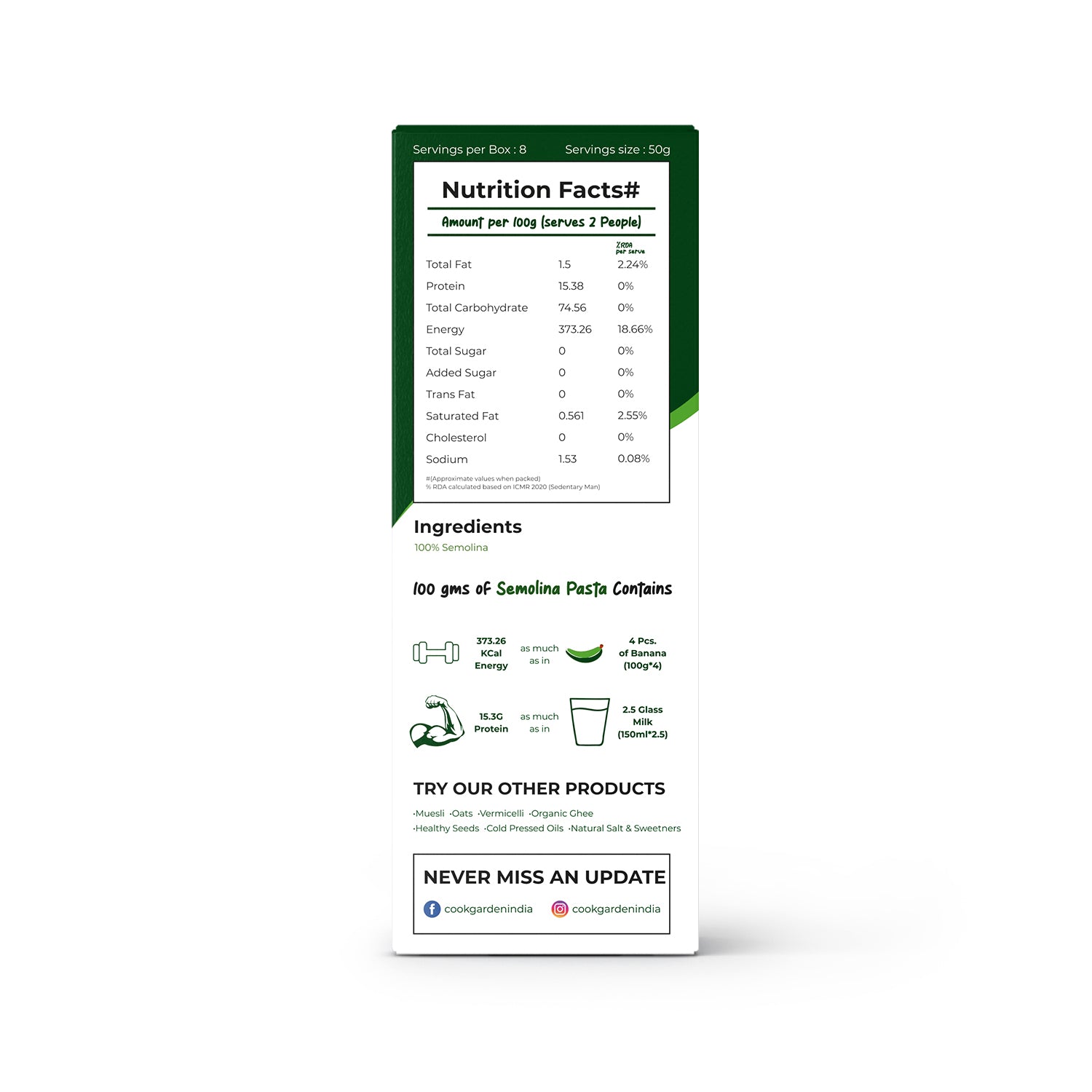 Semolina Fusilli Pasta | High Protein Healthy Diet | Maida Free & Cholesterol Free | 400g