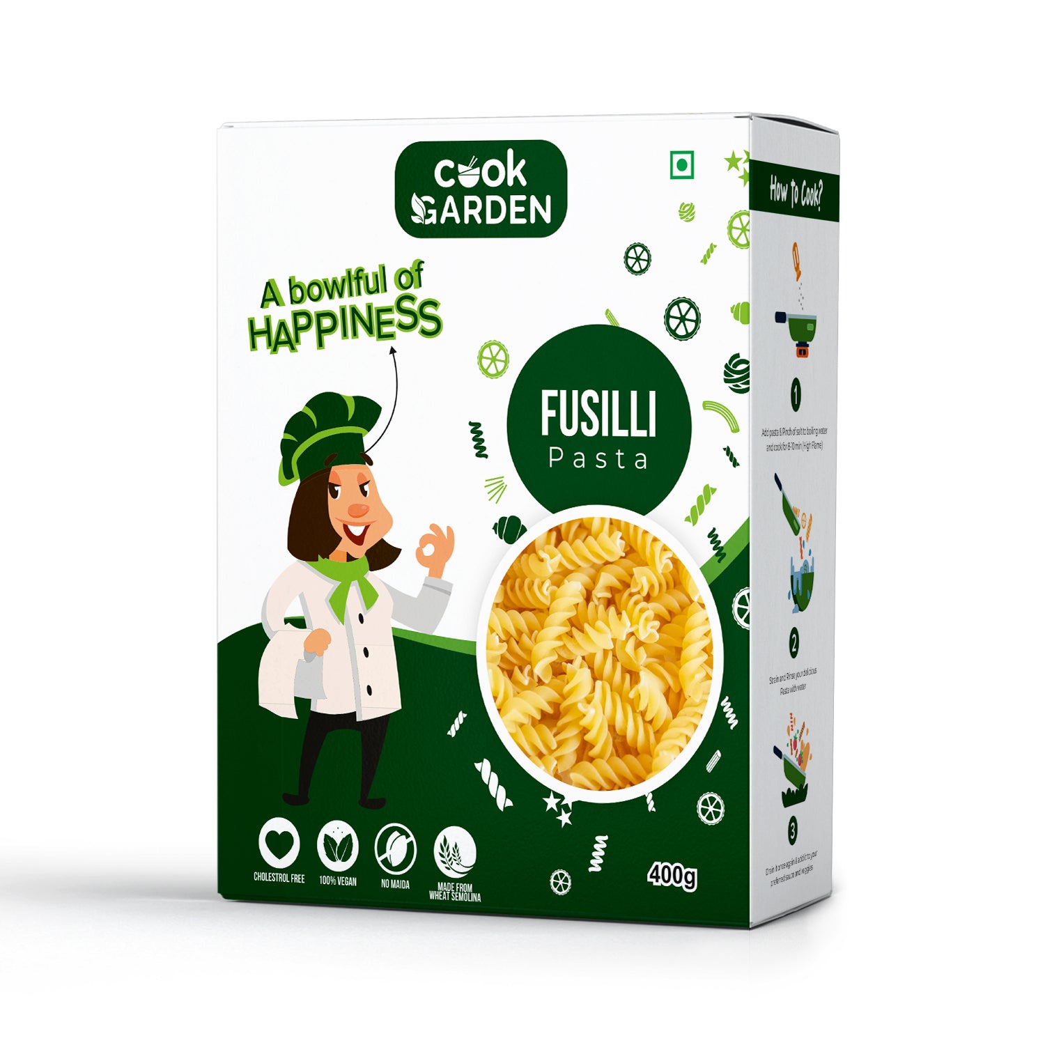 Semolina Fusilli Pasta | High Protein Healthy Diet | Maida Free & Cholesterol Free | 400g