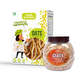 Instant Oats & Oats Pasta Combo, Wholegrain Breakfast, High Protein and Fibre Jar, (500g+300g)