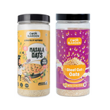 CookGarden Desi Veggie Masala Oats & Steel Cut Oats Pack of 2 (400g each)