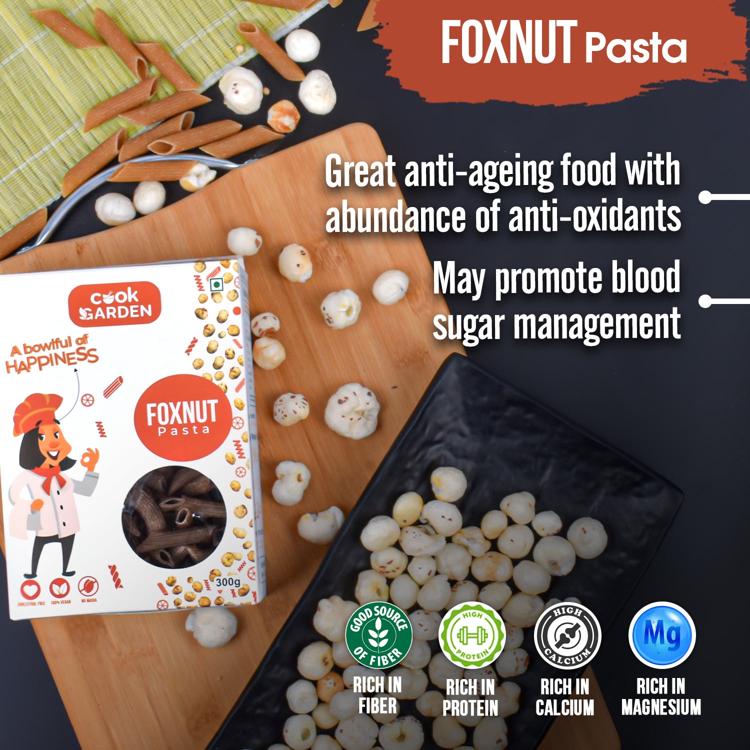 Instant Oats & Foxnut Pasta Combo, Wholegrain Breakfast, High Protein and Fibre Jar, (500g+300g)