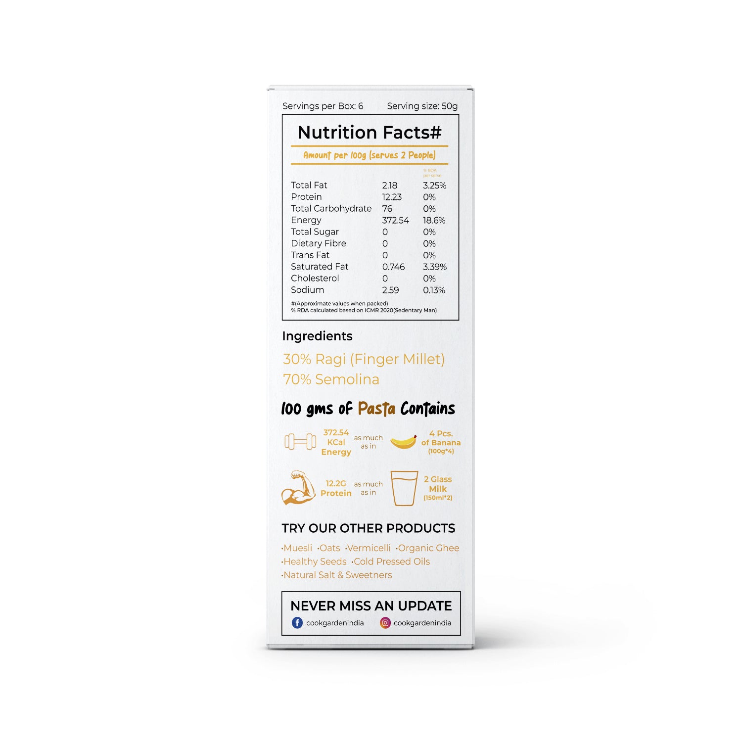 Instant Oats & Finger Millet Pasta Combo, Wholegrain Breakfast, High Protein and Fibre Jar, (500g+300g)