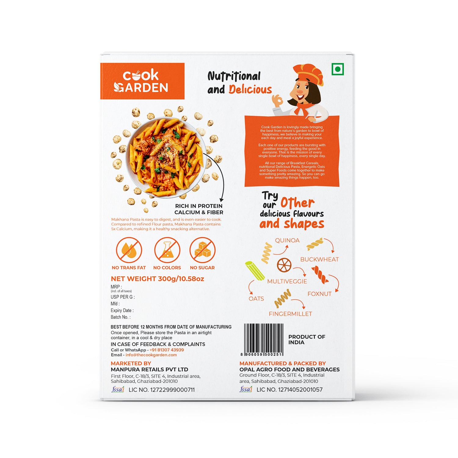 Foxnut/Makhana Fusilli Pasta | High Fiber | High Energy & Cholesterol Free (300g)