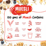 No Added Sugar & Fruit & Nut Muesli Combo | Healthy Protein Food & Breakfast Cereal, 400g*Pack of 2