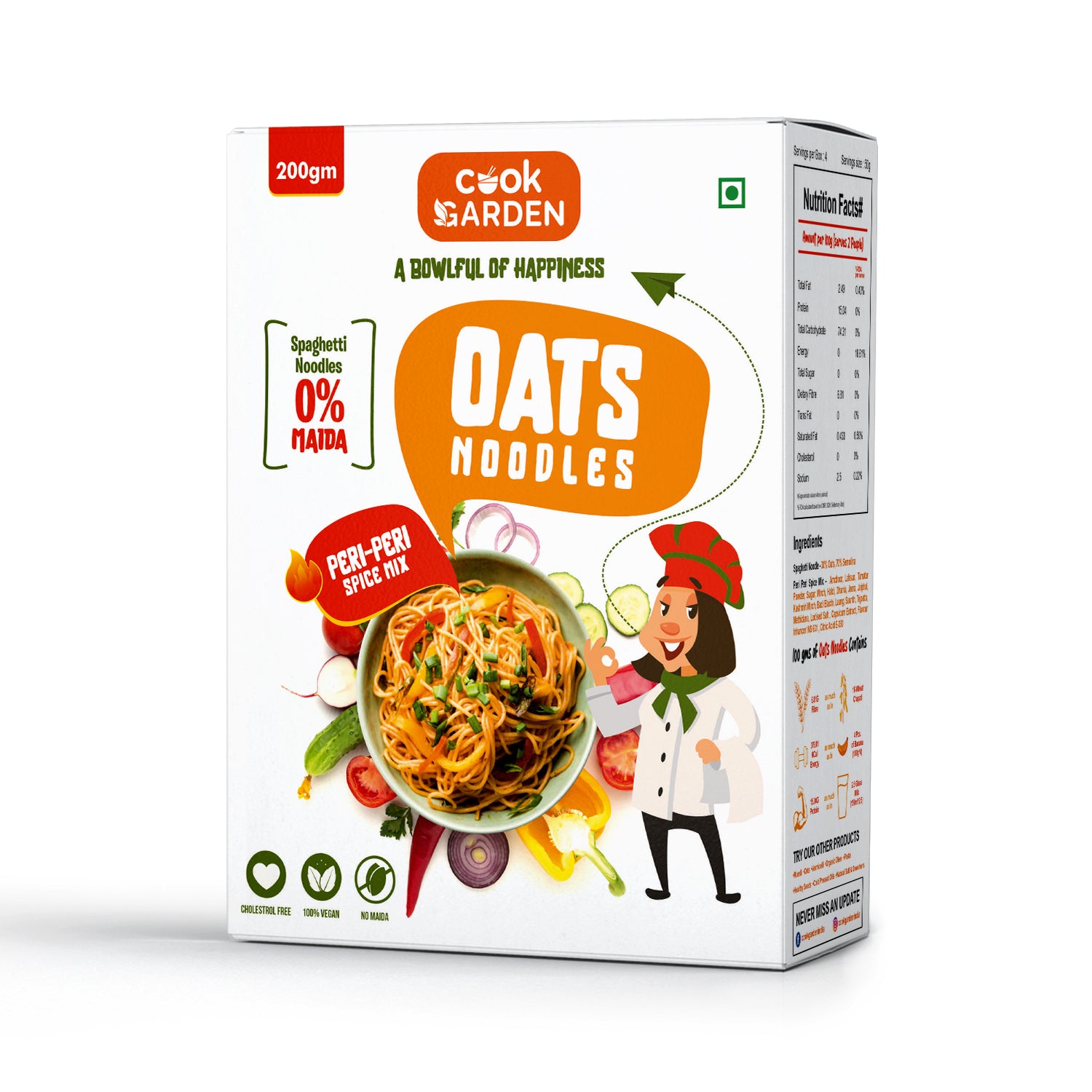 Peri Peri Spice Mix Oats Noodles 200g | Maida Free | Healthy Meal