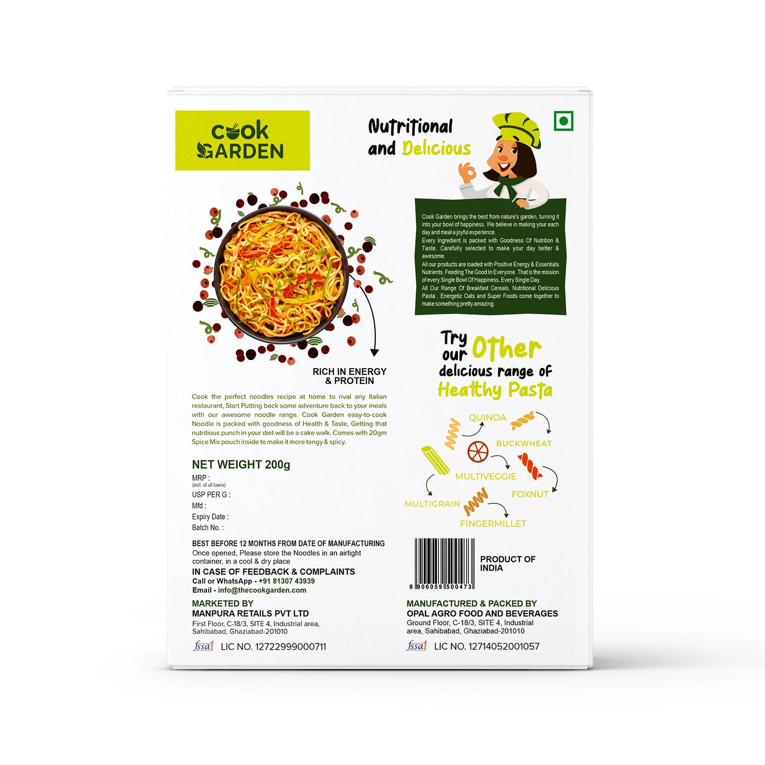 Peri Peri Spice Mix Ragi Noodles 200g | Maida Free | Healthy Meal