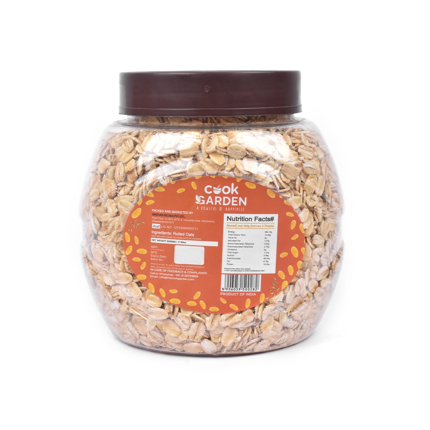 Rolled Oats, 100% Wholegrain Breakfast, High Protein and Fibre for Weight Loss