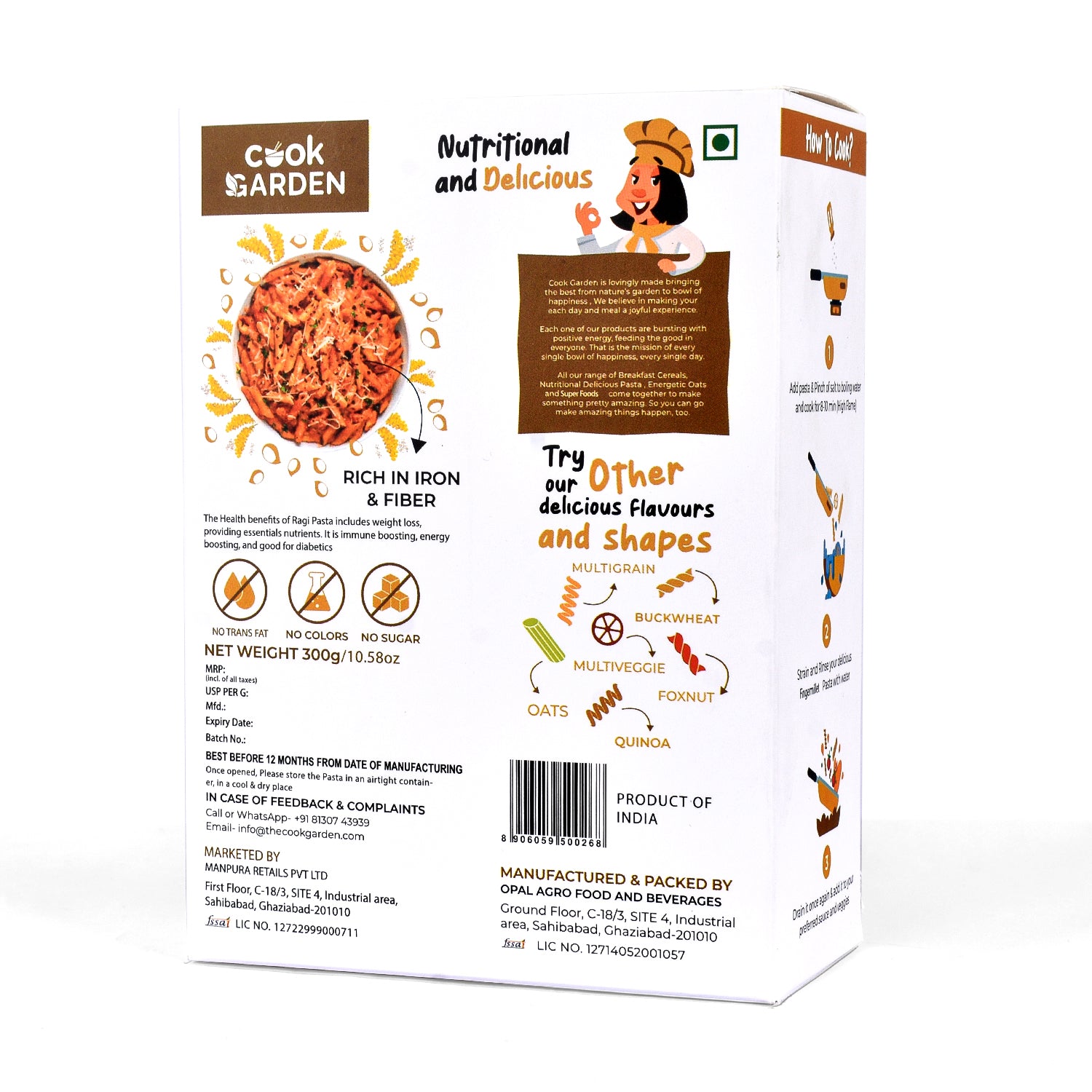 Fingermillet, Foxnut & Oats Pasta | Healthy Pasta | 900g Pack Of 3