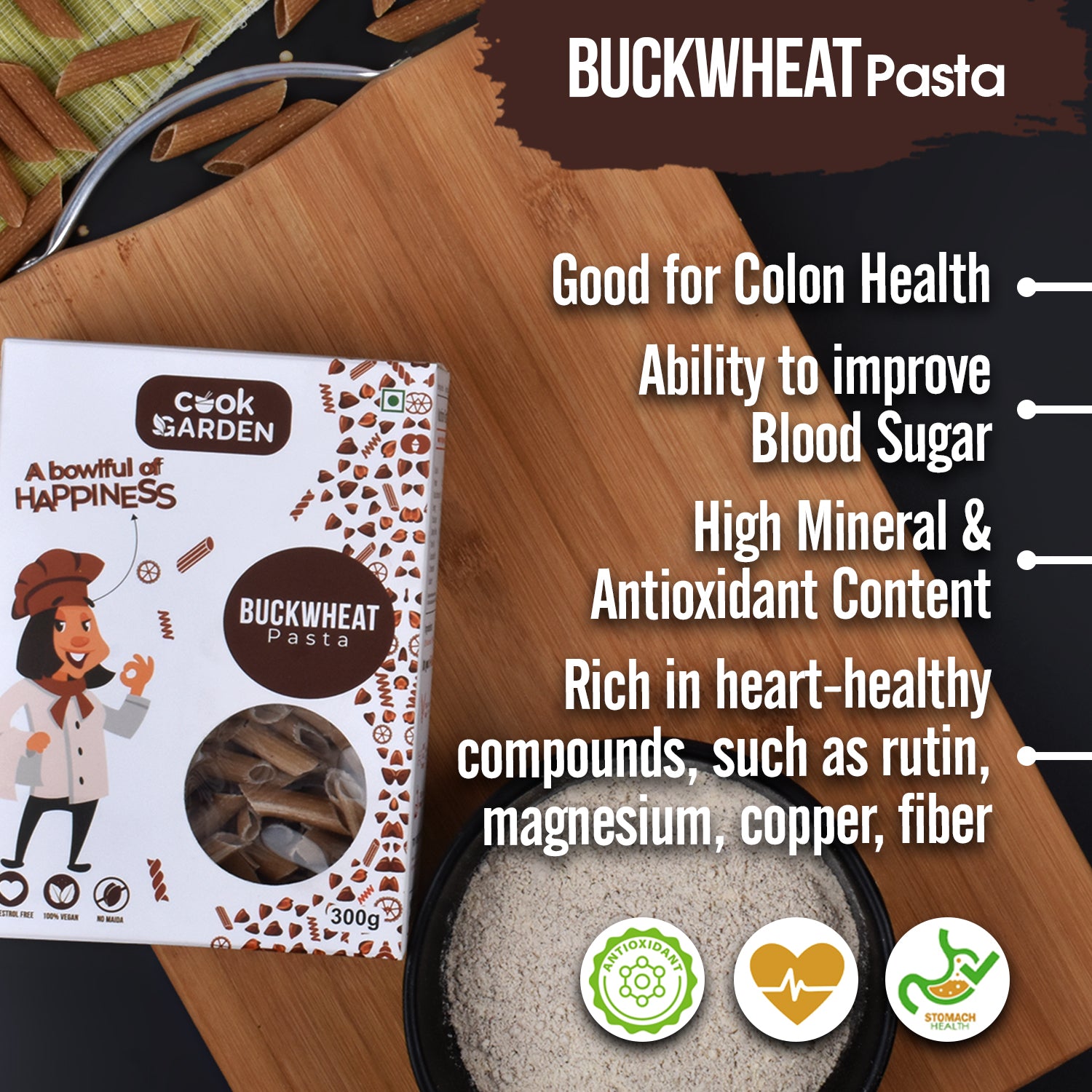 Buckwheat Pasta 300g | No Maida| Vegan | High Protein | High Fiber | J –  theCookgarden