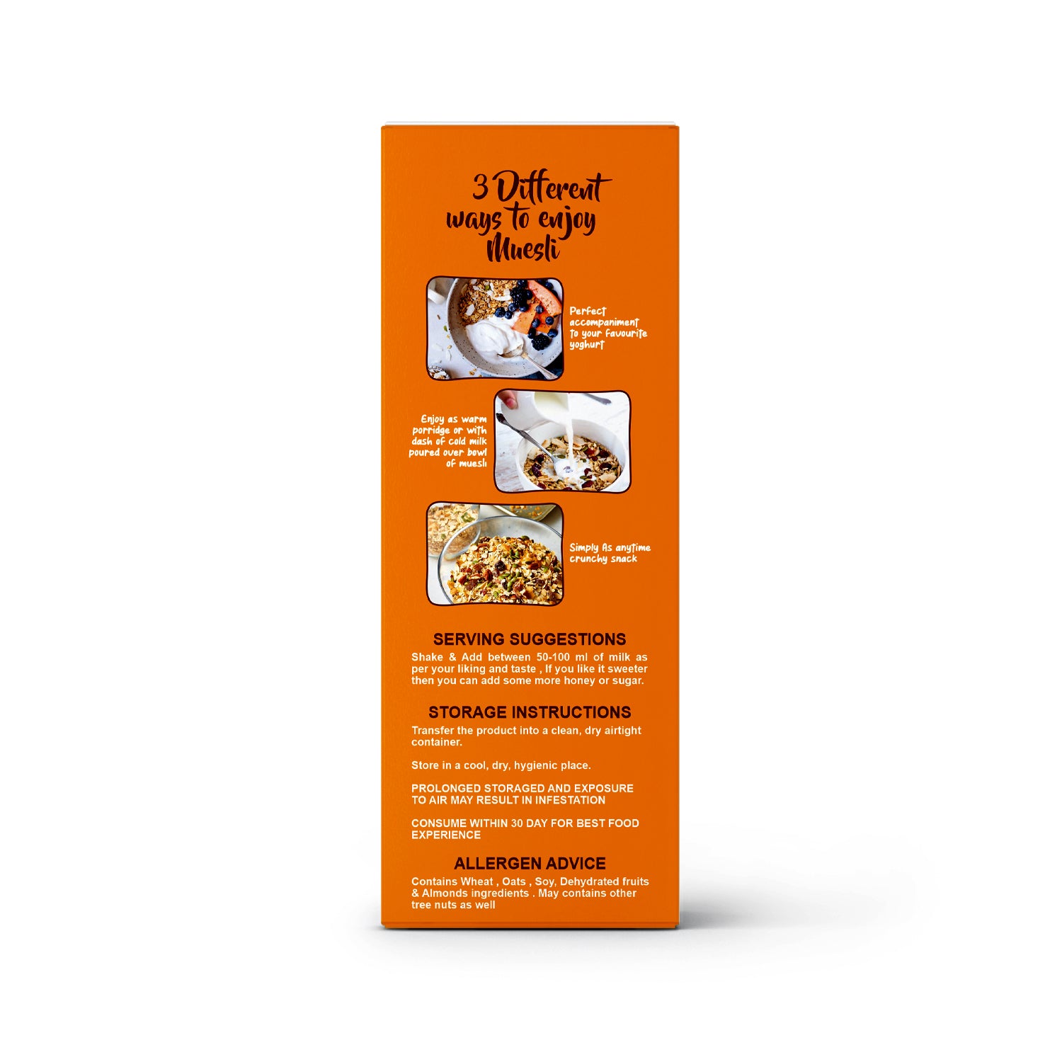 No Added Sugar Muesli 400g | Breakfast with 89% Whole Grains, Almond+ Seeds | Rich In Fiber, Protein & Energy