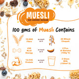 Zero Added Sugar Muesli 400g | Breakfast with 89% Whole Grains, Almond+ Seeds | Rich In Fiber, Protein & Energy